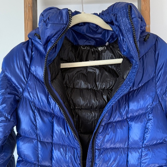 Calvin Klein Women's Royal Blue Puffer Coat - Picture 4 of 4